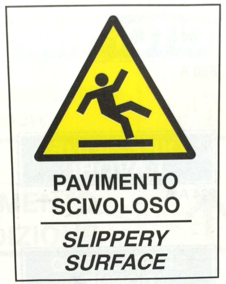 Pavimento Scivoloso Cartello Per Cavalletto Bifacciale