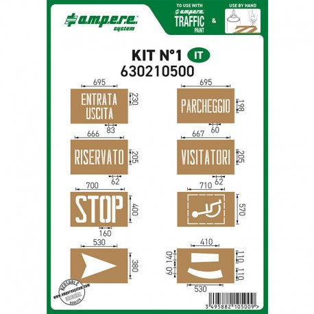 Maschera per Segnaletica Orizzontale Dime Kit N° 1