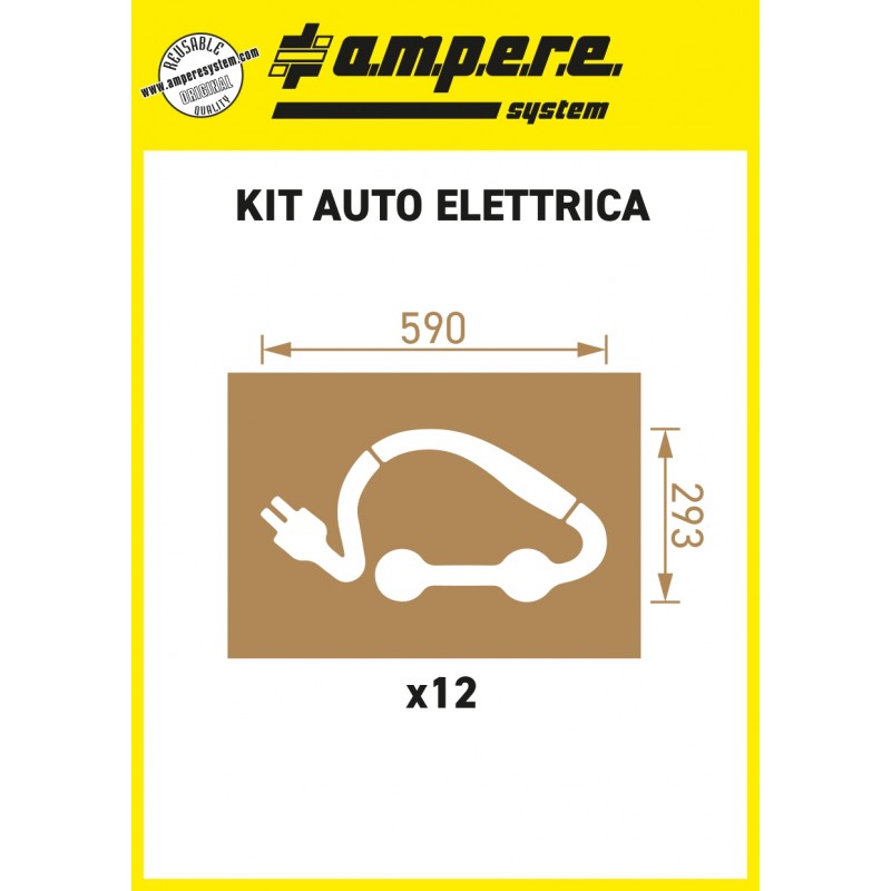 Cartello Avvertenza Tensione Elettrica Vsafety 68031 300x100 Mm | Adesivo Norma EN ISO 7010 Nero/Giallo