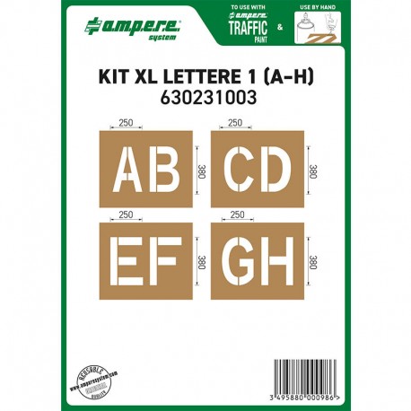 Maschera per Segnaletica Orizzontale Dime Kit XL Lettere ( A - H