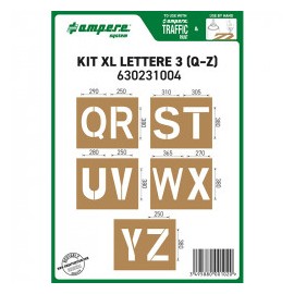 Maschera per Segnaletica Orizzontale Dime Kit XL Lettere ( Q - Z )